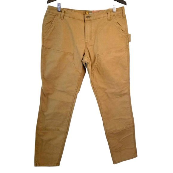 Carhartt Crawford Double‎ Front Women's Pants Sz 16 R 38x30 Slim Fit Rugged Flex - Picture 2 of 8